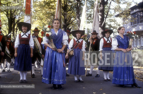 Merano, South Tyrol, about 1985. Schützen parade / Merano, Sud Tirolo, 1985 circa. Sfilata di Schützen - ©Marcello Mencarini/Rosebud2