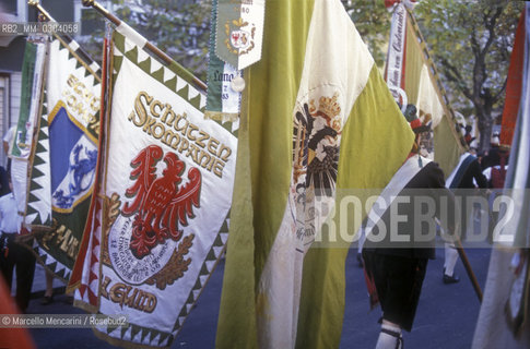 Merano, South Tyrol, about 1985. Schützen parade / Merano, Sud Tirolo, 1985 circa. Sfilata di Schützen - ©Marcello Mencarini/Rosebud2