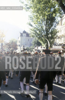 Merano, South Tyrol, about 1985. Schützen parade / Merano, Sud Tirolo, 1985 circa. Sfilata di Schützen - ©Marcello Mencarini/Rosebud2