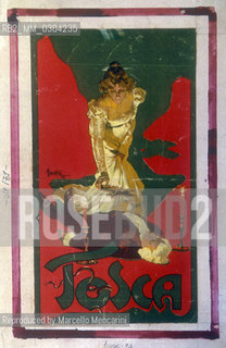 Poster for the first performance of the opera Tosca by Giacomo Puccini at Costanzi Theater, now Rome Opera House,  in 1900 /  Locandina della prima rappresentazione dellopera Tosca al Teatro Costanzi, oggi Teatro dellOpera di Roma, nel 1900 - Reproduced by Marcello Mencarini
/Rosebud2