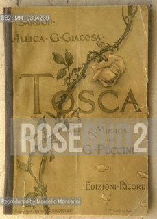 First libretto of Puccinis Tosca by Giiuseppe Giacosa / La prima edizione del libretto scritto da Giuseppe Giacosa per lopera Tosca di Giacomo Puccini - © Reproduced by Marcello Mencarini
/Rosebud2