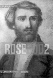 Charcoal portrait of composer Giuseppe Verdi as a young man. This is the oldest of his portraits / Ritratto a carboncino del compositore Giuseppe Verdi da giovane. E il più antico dei suoi ritratti - ©Marcello Mencarini/Rosebud2