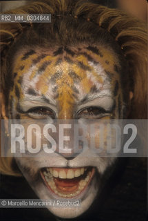 Venice  Carnival 1998. Tiger mask / Carnevale di Venezia 1998. Maschera da tigre - ©Marcello Mencarini/Rosebud2