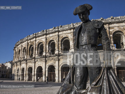Nimes, France. Monument to Matador by Sara Carone (1994) in front of the Arena / Nimes, Francia. Monumento al Torero, opera di Sara Carone (1994), davanti allArena - ©Marcello Mencarini/Rosebud2
