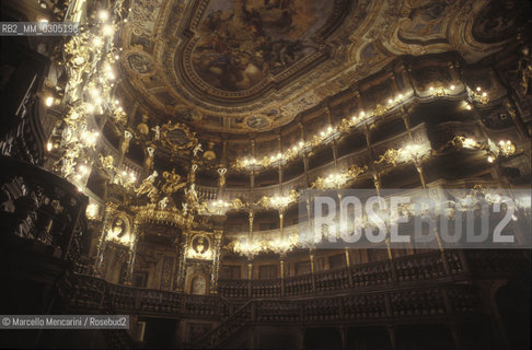 Interior view of the Markgräfliches Opernhaus (Margravial Opera House) in Bayreuth, 1993 / Interno del Markgräfliches Opernhaus (Teatro dellOpera del Margravio) a Bayreuth, 1993 - ©Marcello Mencarini/Rosebud2