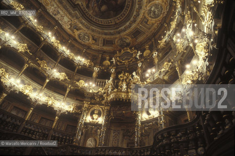 Interior view of the Markgräfliches Opernhaus (Margravial Opera House) in Bayreuth, 1993 / Interno del Markgräfliches Opernhaus (Teatro dellOpera del Margravio) a Bayreuth, 1993 - ©Marcello Mencarini/Rosebud2