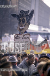 Berlin, 1989. Demonstration for unification of Germany / Berlino, 1989. Manifestazione dellunificazione della Germania - ©Marcello Mencarini/Rosebud2