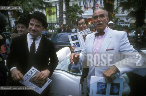 Cannes Film Festival 1993. Oliver Hardy and Sean Connery impersonators / Festival del Cinema di Cannes 1993. Sosia di Oliver Hardy e Sean Connery - ©Marcello Mencarini/Rosebud2
