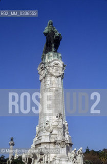 LISBON, Monument to Marquis of Pombal, the prime minister responsible for the rebuilding of Lisbon following the Great Earthquake in 1755, in Marquis of Pombal Square (Portuguese: Praça do Marquês de Pombal) / LISBONA, Monumento al Marchese di Pombal, primo ministro responsabile della ricostruzionre della città dopo il grande terremoto del 1755, in piazza Marchese di Pombal, (Praça do Marquês de Pombal) - ©Marcello Mencarini/Rosebud2