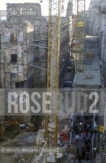 LISBON. rebuilding of Baixa area after the fire in 1988 / LISBONA, ricostruzione della Baixa (il centro storico della città) dopo lincendio del 1988 - ©Marcello Mencarini/Rosebud2