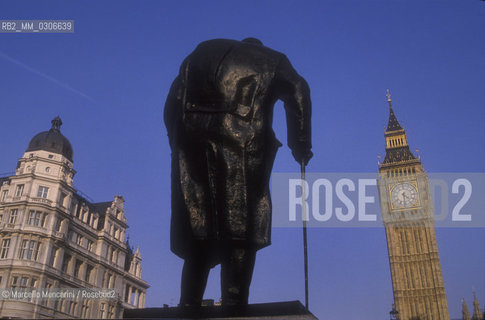 London, about 1988. Big Ben viewed from the monument to Winston Churchill / Londra, 1988 circa. Il Big Ben visto dal monumento a Winston Churchill - ©Marcello Mencarini/Rosebud2