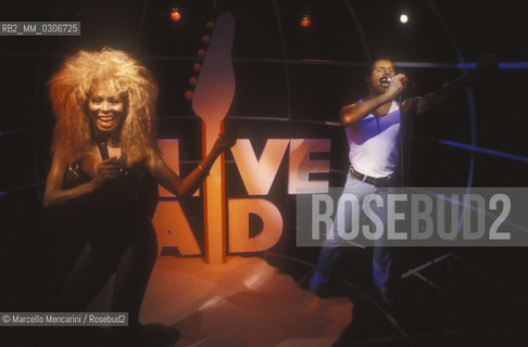 London, about 1988. Wax statues of Tina Turner and Freddie Mercury at Rock Circus / Londra, 1988 circa. Statue di cera di Tina Turner e Freddie Mercury al Rock Circus - ©Marcello Mencarini/Rosebud2
