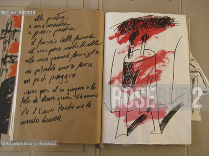 Milan, Isola district, June 2009. Works by painter Francesco Magli dedicated to the Isola district where his studio is located, in the building Stecca degli Artigiani that will be demolished to build the new constructions of the urban renewal plan Progetto Porta Nuova (Porta Nuova Project)  / Milano, quartiere Isola, giugno 2009. Disegni del  pittore Francesco Magli dedicati al quartiere Isola dove si trova il suo studio, nelledificio della Stecca degli artigiani che sarà abbattuto per costruire i nuovi edifici previsti dal piano di riqualificazione urbana Progetto Porta Nuova - ©Marcello Mencarini/Rosebud2