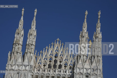 Spiers of Milan Cathedral and La Madonnina, a little statue of the Virgin Mary placed on the main spire (September 2008) / Guglie del Duomo di Milano e statua della Madonnina posta sulla guglia più alta (settembre 2008) - ©Marcello Mencarini/Rosebud2
