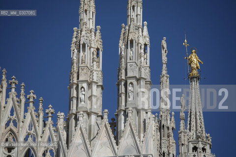 Spiers of Milan Cathedral and La Madonnina, a little statue of the Virgin Mary placed on the main spire (September 2008) / Guglie del Duomo di Milano e statua della Madonnina posta sulla guglia più alta (settembre 2008) - ©Marcello Mencarini/Rosebud2