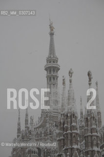 Spiers of the Milan Cathedral after a snowfall (January 2009) / Guglie del Duomo di Milano dopo una nevicata (gennaio 2009) - ©Marcello Mencarini/Rosebud2