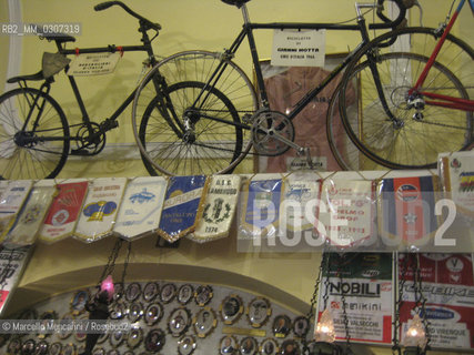 Ghisallo Pass near Bellagio (Como); 2008. Church of the Madonna del Ghisallo; the patron saint of cyclists, where are preserved jerseys and bikes of the main champions / Valico del Ghisallo vicino a Bellagio (Como); 2008. Chiesa della Madonna del Ghisallo; protettrice dei ciclisti; al cui interno sono conservate maglie e biciclette dei principali campioni - ©Marcello Mencarini/Rosebud2