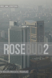 Milan, January 2010. View of Milan from the New Lombardy Region Headquarters (2010): Torre FS Garibaldi A and Torre FS Garibaldi B after the renovation designed by architect Massimo Roj / Veduta di Milano dal nuovo Palazzo della Regione (2010): Torre FS Garibaldi A e Torre FS Garibaldi B dopo i lavori di ristrutturazione progettati dallarchitetto Massimo Roj - ©Marcello Mencarini/Rosebud2
