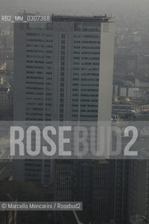 January 2010. View of Milan from the New Lombardy Region Headquarters (Palazzo Lombardia): Torre Galfa in the foreground and, behind, Palazzo Pirelli (known as Pirellone) with the Central Station on the right / Gennaio 2010. Veduta di Milano dal nuovo Palazzo della Regione (Palazzo Lombardia): Torre Galfa in primo piano e, dietro,  Palazzo Pirelli (detto Pirellone) con la Stazone centrale sulla sinistra - ©Marcello Mencarini/Rosebud2