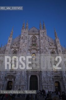 Milan, October 1, 2010, Led Light Exhibition Design: Sacred Light by Castagna & Ravelli with Jacopo Tiscar. Lighting of the Milan Cathedral for revealing from inside its stained glass windows, in collaboration with the Venerable Fabbrica del Duomo in Milan, Philips Technical Sponsor; Giemme Events Production, Staging Amerigo Anfossi / Milano, primo ottobre 2010, Festival Internazionale della Luce: Luce sacra di Castagna&Ravelli con Iacopo Tiscar. Illuminazione del Duomo di Milano che dallinterno rivela le sue vetrate, In collaborazione con la Veneranda Fabbrica del Duomo di Milano, Sponsor Tecnico  Philips; Produzione Giemme Eventi; Allestimento Amerigo Anfossi - ©Marcello Mencarini/Rosebud2
