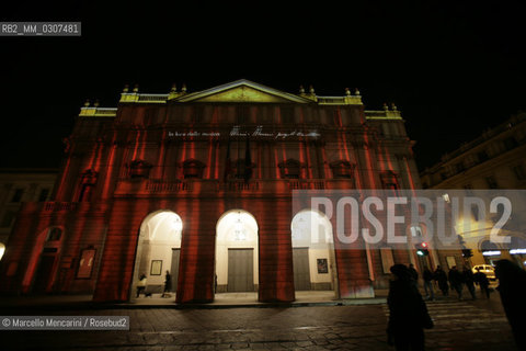 Milan, October 1, 2010, Led Light Exhibition Design: The Light of Music, by Mario Nanni, at La Scala Theater / Milano, primo ottobre 2010, Festival Internazionale della Luce: La luce della musica, di Mario Nanni, al Teatro alla Scala - ©Marcello Mencarini/Rosebud2