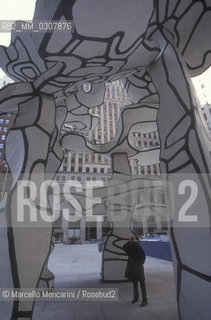 New York (2000). The sculpture Group of Four Trees by Jean Dubuffet at Chase Manhattan Bank Plaza / New York (2000). La scultura Quattro alberi di Jean Dubuffet in Chase Manhattan Plaza - ©Marcello Mencarini/Rosebud2