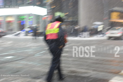 New York City, February 2008. Snow in Times Square / New York, febbraio 2008. Neve a Times Square - ©Marcello Mencarini/Rosebud2