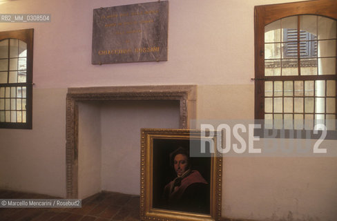 Pesaro, about 1985. Portrait of the composer Gioacchino Rossini in his birthplace / Pesaro, 1985 circa. Ritratto del compositore Gioacchino Rossini nella sua casa natale - ©Marcello Mencarini/Rosebud2