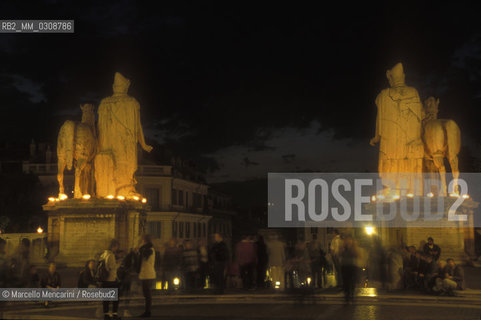 Rome, Rear view of the Dioskouri statues on the Capitol steps / Roma, Statue dei Dioscuri sulla cordonata del Campidoglio - ©Marcello Mencarini/Rosebud2