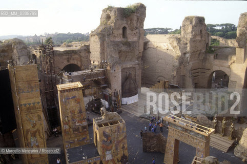 Rome, 1989. Set of Verdis Aida at Baths of Caracalla / Roma, 1989. Scenografia dellAida alle Terme di Caracalla - ©Marcello Mencarini/Rosebud2