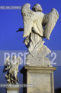 Rome, Castel SantAngelo (Mausoleum of Hadrian). Angel Statues on the SantAngelo Bridge / Roma, Castel SantAngelo (Mausoleo di Adriano). Statue sul ponte SantAngelo - ©Marcello Mencarini/Rosebud2