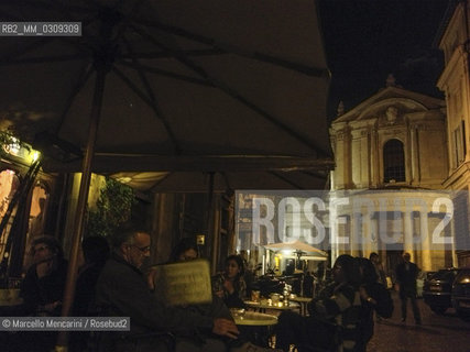 Rome, Outdoor tables of Caffè della Pace, and Church of S. Maria della Pace in the background / Roma, Tavoli allaperto del Caffè della Pace e Chiesa di S. Maria della Pace sullo sfondo - ©Marcello Mencarini/Rosebud2