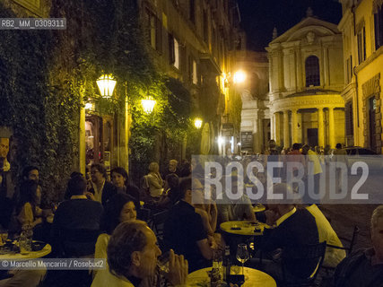 Rome, Outdoor tables of Caffè della Pace, and Church of S. Maria della Pace in the background / Roma, Tavoli allaperto del Caffè della Pace e Chiesa di S. Maria della Pace sullo sfondo - ©Marcello Mencarini/Rosebud2