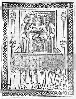 Rome, Palazzo Venezia, Romei e Giubilei (Pilgrims and Jubilees) Exhibition, 2000. Exposition of the Veronica Veil to pilgrims. Historia et descriptio Urbis Romae; Indulgentiae Ecclesiarum Urbis Romae (15th century). Printed codex / Roma, Palazzo Venezia, Mostra Romei e Giubilei, 2000. Esposizione del velo della Veronica ai pellegrini. Historia et descriptio Urbis Romae; Indulgentiae Ecclesiarum Urbis Romae (15° secolo). Codice stampato - Reproduced by Marcello Mencarini
/Rosebud2