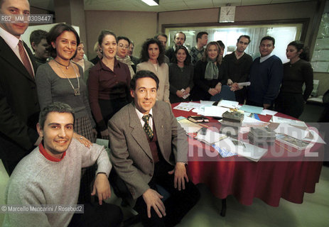 Vatican City, November 24, 1999. Sean Patrick Lovett, director of Vatican Radio program Jubilaeum and his staff / Città del Vaticano, 24 novembre 1999. Sean Patrick Lovett, direttore del programma di Radio Vaticana Jubilaeum e il suo staff - ©Marcello Mencarini/Rosebud2