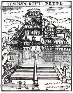 Basilica of St. Peter in Rome in an engraving by by G. Francino (1588) / La Basilica di San Pietro a Roma in una stampa di G. Francino (1588)-  Reproduced by Marcello Mencarini
/Rosebud2