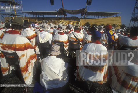 Rome, Tor Vergata, August 20, 2000. .Jubilee of young people. Priests attending the event / Roma, Tor Vergata, 20 agosto 2000. Giubileo dei giovani. Preti che assistono allevento - ©Marcello Mencarini/Rosebud2