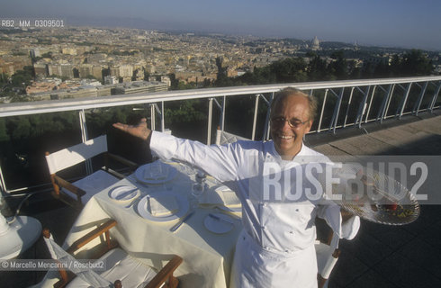 Rome, 1999. Heinz Beck, German chef of La Pergola roof garden restaurant at the Hilton Cavalieri Hotel / Heinz Beck, chef del ristorante La pergola dellHotel Cavalieri Hilton - ©Marcello Mencarini/Rosebud2