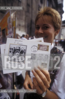 SALZBURG, postcards dedicated to the death of Herbert von Karajan, 1989 / SALISBURGO, cartoline dedicate alla morte di Herbert von Karajan, 1989 ©Marcello Mencarini/Rosebud2