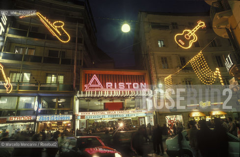 Sanremo Music Festival 1989. Ariston Theater, the seat of Festival / Festival di Sanremo 1989. Il Teatro Ariston, sede del Festival - ©Marcello Mencarini/Rosebud2