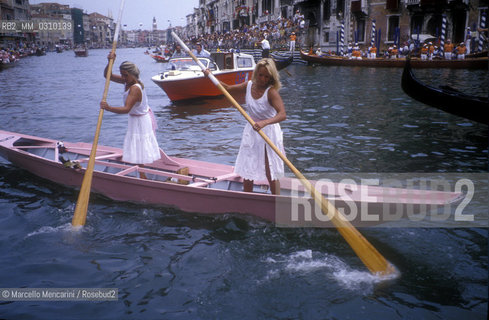Venice, about 1990. Historical regatta along the Grand Canal / Venezia, 1990 circa. Regata storica sul Canal Grande - ©Marcello Mencarini/Rosebud2