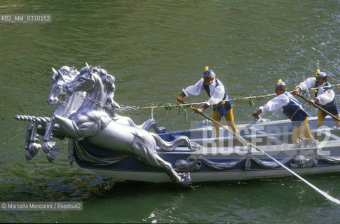 Venice, about 1990. Historical regatta along the Grand Canal / Venezia, 1990 circa. Regata storica sul Canal Grande - ©Marcello Mencarini/Rosebud2