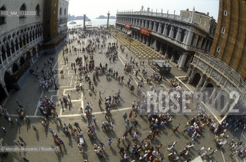 Venice, about 1990. Piazzetta san Marco, the open space connecting the south side of the St. Marks Square to the waterway of the lagoon / Venezia, 1990 circa. Piazzetta San Marco, che collega la parte sud di piazza San Marco con la laguna - ©Marcello Mencarini/Rosebud2