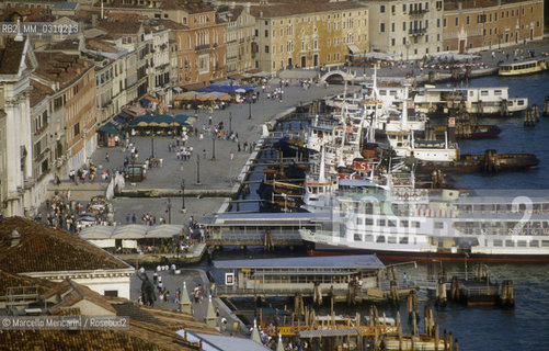 Venice, about 1990. Riviera degli Schiavoni viewed from the St. Marks Bell Tower / Venezia, 1990 circa. Veduta dal campanile di San Marco - ©Marcello Mencarini/Rosebud2