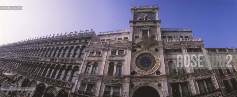 Venice, about 1980. Clock Tower in Saint Marks Square / Venezia, 1980 circa. La Torre dellorologio in piazza San Marco - ©Marcello Mencarini/Rosebud2