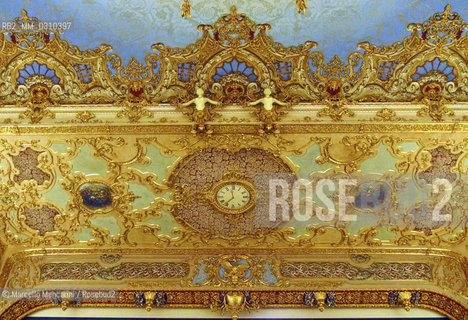 Venice, November 24, 2003. Interior view of La Fenice Theater just restored, Detail of the Hall Ceiling / Venezia, 24 novembre 2003. Interno del Teatro La Fenice appena restaurato, Dettaglio del soffitto della sala - ©Marcello Mencarini/Rosebud2
