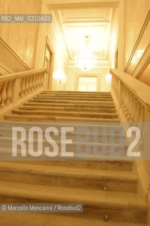 Venice, November 24, 2003. Interior view of La Fenice Theater just restored. Entrance to the Apollonian Halls / Venezia, 24 novembre 2003. Interno del Teatro La Fenice appena restaurato, Ingresso alle Sale Apollinee - ©Marcello Mencarini/Rosebud2