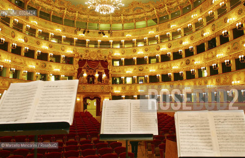 Venice, November 24, 2003. Interior view of La Fenice Theater just restored / Venezia, 24 novembre 2003. Interno del Teatro La Fenice appena restaurato - ©Marcello Mencarini/Rosebud2