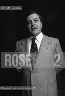 Italian politician Massimiliano Cencelli (1979). He invented the so-called Cencelli Handbook, a complex mathematical method used to divide the tasks of government between the parties, depending on their electoral weight / Il politico Massimiliano Cencelli (1979). Da lui prende nome il cosiddetto Manuale Cencelli, un complesso metodo matematico creato per ripartire gli incarichi di Governo (Ministeri e Sottosegretariati), ciascuno con unimportanza diversa, in funzione della forza elettorale di ciascun partito - ©Marcello Mencarini/Rosebud2