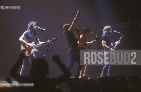 Nettuno (Roma), September 5, 1984. Australian hard rock band AC/DC in concert / Nettuno (Roma), 5 settembre 1984. Il gruppo hard rock degli AC/DC in concerto - ©Marcello Mencarini/Rosebud2